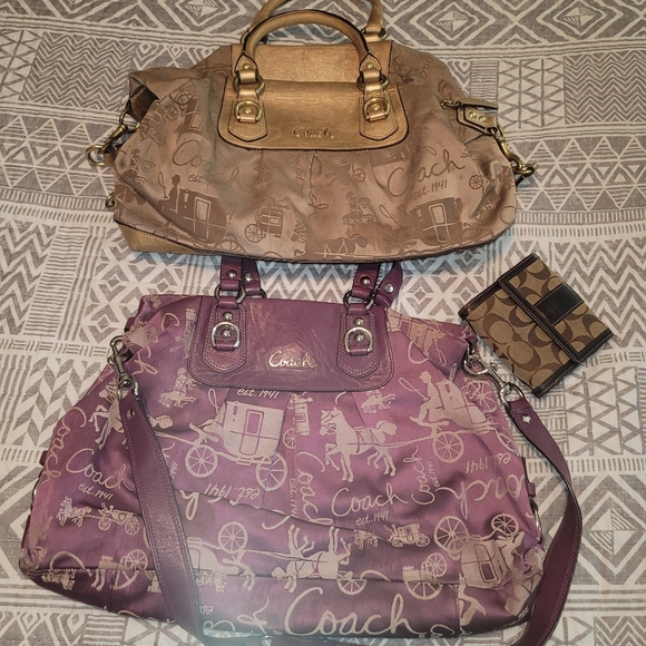 Two Vintage Coach Ashley Satchels with Vintage Wallet - Picture 3 of 12